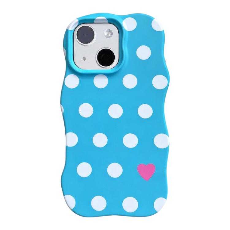 Custodia per telefono ibrida in PC e TPU con motivo a onde, punti e cuori stampati IMD., For iPhone 15, For iPhone 14, For iPhone 14 Pro, For iPhone 14 Pro Max, For iPhone 13