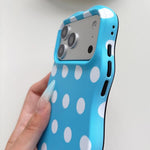 Custodia per telefono ibrida in PC e TPU con motivo a onde, punti e cuori stampati IMD., For iPhone 15, For iPhone 14, For iPhone 14 Pro, For iPhone 14 Pro Max, For iPhone 13