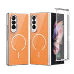 Custodia magnetica integrata in vetro antigraffio per telefono, For Galaxy Z Fold5, For Galaxy Z Fold4, For Galaxy Z Fold3 5G