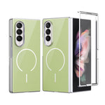 Custodia magnetica integrata in vetro antigraffio per telefono, For Galaxy Z Fold5, For Galaxy Z Fold4, For Galaxy Z Fold3 5G