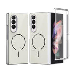 Custodia magnetica integrata in vetro antigraffio per telefono, For Galaxy Z Fold5, For Galaxy Z Fold4, For Galaxy Z Fold3 5G