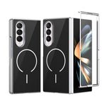 Custodia magnetica integrata in vetro antigraffio per telefono, For Galaxy Z Fold5, For Galaxy Z Fold4, For Galaxy Z Fold3 5G