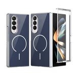 Custodia magnetica integrata in vetro antigraffio per telefono, For Galaxy Z Fold5, For Galaxy Z Fold4, For Galaxy Z Fold3 5G