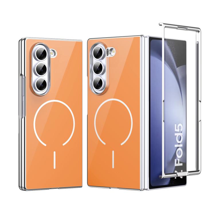 Custodia magnetica integrata in vetro antigraffio per telefono, For Galaxy Z Fold5, For Galaxy Z Fold4, For Galaxy Z Fold3 5G