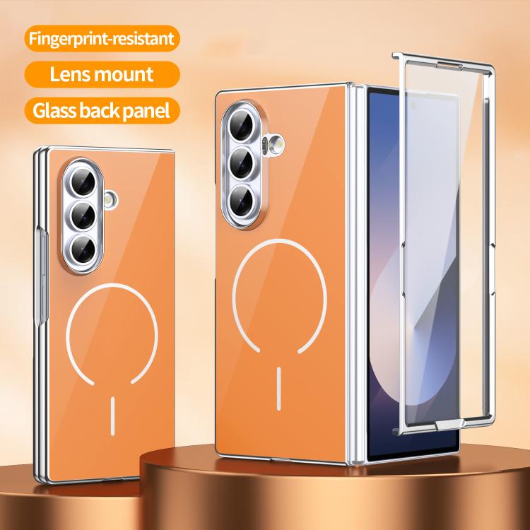 Custodia magnetica integrata in vetro antigraffio per telefono, For Galaxy Z Fold5, For Galaxy Z Fold4, For Galaxy Z Fold3 5G