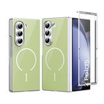 Custodia magnetica integrata in vetro antigraffio per telefono, For Galaxy Z Fold5, For Galaxy Z Fold4, For Galaxy Z Fold3 5G