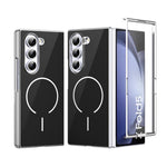 Custodia magnetica integrata in vetro antigraffio per telefono, For Galaxy Z Fold5, For Galaxy Z Fold4, For Galaxy Z Fold3 5G