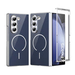 Custodia magnetica integrata in vetro antigraffio per telefono, For Galaxy Z Fold5, For Galaxy Z Fold4, For Galaxy Z Fold3 5G
