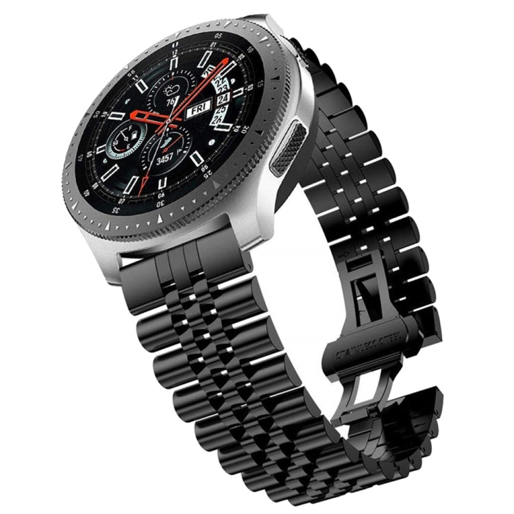 Cinturino di ricambio in acciaio con cinque perline, 20mm For Samsung Galaxy Watch 3 41mm, 22mm For Samsung Galaxy Watch 3 45mm, 20mm For Amazfit GTR 2 / Amazfit GTR 47mm, 22mm For Amazfit GTR 42mm
