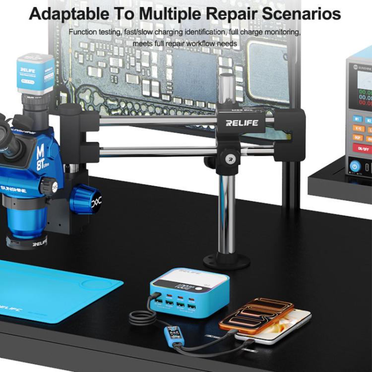RELIFE XA7 Cavo di ricarica rapida digitale da 1 a 2 con display Type-C da 100 W per iPhone/Android