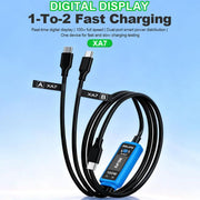 RELIFE XA7 Cavo di ricarica rapida digitale da 1 a 2 con display Type-C da 100 W per iPhone/Android