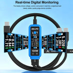 RELIFE XA7 Cavo di ricarica rapida digitale da 1 a 2 con display Type-C da 100 W per iPhone/Android