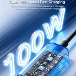 RELIFE XA7 Cavo di ricarica rapida digitale da 1 a 2 con display Type-C da 100 W per iPhone/Android