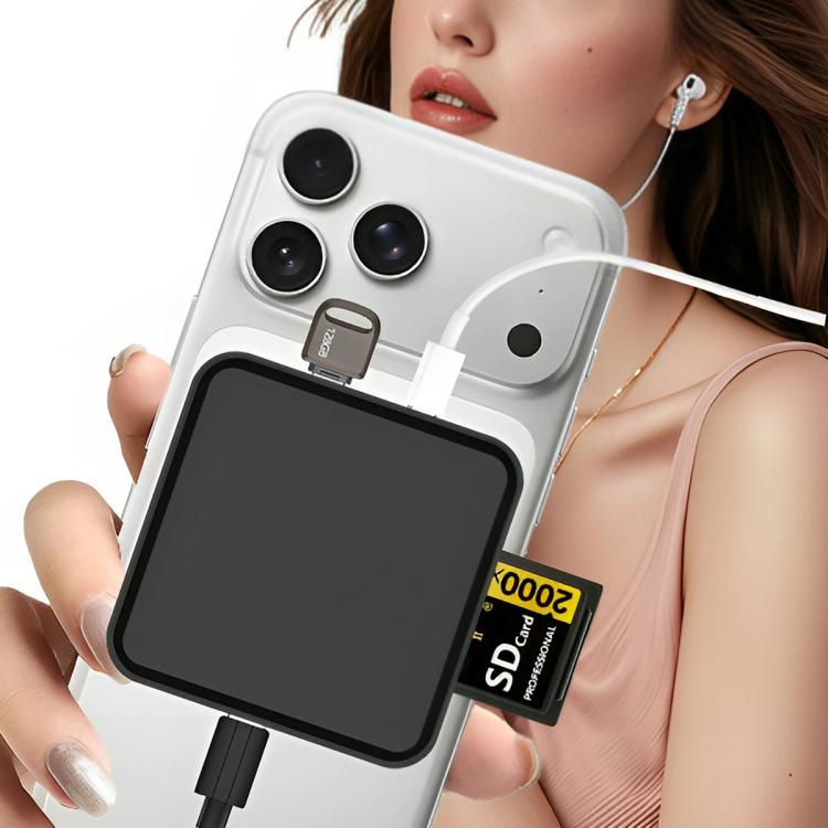 Docking station magnetica multifunzionale 6 in 1 PD 100W, doppia porta Type-C, slot per schede TF e SD, porta USB-A., Type-C to PD 100W, Dual Type-C, TF, SD Card, USB-A Port