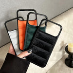 Custodia per telefono in PU + TPU con imbottitura in cotone e crine di cavallo, piuma d'oca e airbag., For iPhone 17 Pro Max, For iPhone 17 Pro, For iPhone 17, For iPhone 16 Pro Max, For iPhone 16 Pro, For iPhone 16 Plus