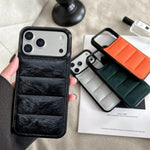 Custodia per telefono in PU + TPU con imbottitura in cotone e crine di cavallo, piuma d'oca e airbag., For iPhone 17 Pro Max, For iPhone 17 Pro, For iPhone 17, For iPhone 16 Pro Max, For iPhone 16 Pro, For iPhone 16 Plus