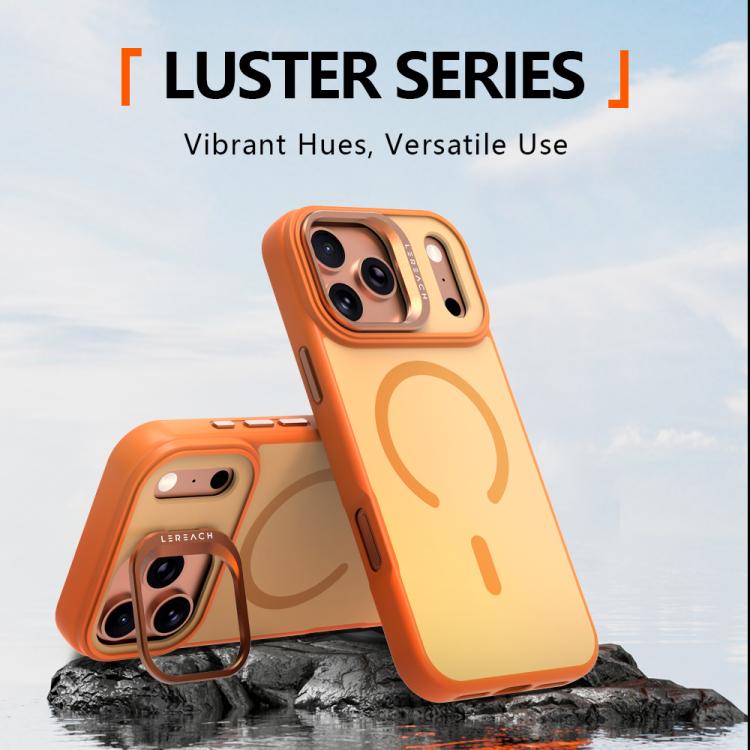 Custodia per telefono magnetica con supporto in metallo LeReach Le-Luster Series per obiettivo., For iPhone 17 Pro Max, For iPhone 17 Pro