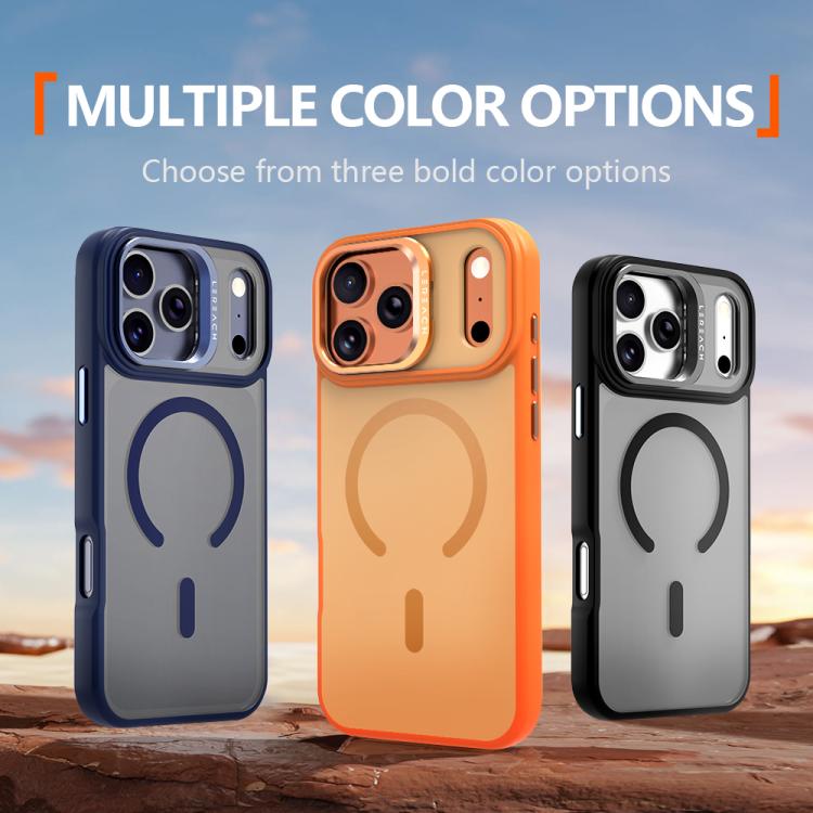 Custodia per telefono magnetica con supporto in metallo LeReach Le-Luster Series per obiettivo., For iPhone 17 Pro Max, For iPhone 17 Pro