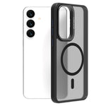 Custodia per telefono magnetica con supporto in metallo LeReach Le-Luster Series per obiettivo., For Galaxy S26+ 5G, For Galaxy S26 Ultra 5G, For Galaxy S26 5G, For Galaxy S25 FE 5G, For Galaxy S25 Ultra 5G, For Galaxy S24 Ultra 5G