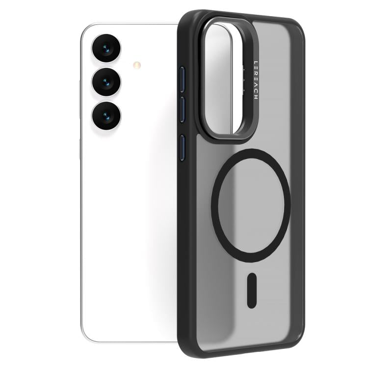 Custodia per telefono magnetica con supporto in metallo LeReach Le-Luster Series per obiettivo., For Galaxy S26+ 5G, For Galaxy S26 Ultra 5G, For Galaxy S26 5G, For Galaxy S25 FE 5G, For Galaxy S25 Ultra 5G, For Galaxy S24 Ultra 5G