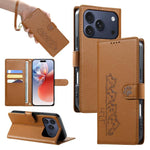 Custodia per telefono in ecopelle con chiusura magnetica e cinturino, con simpatici gattini., For iPhone 17e / 16e, For iPhone 17 Pro Max, For iPhone 17 Pro, For iPhone 17
