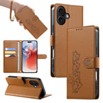 Custodia per telefono in ecopelle con chiusura magnetica e cinturino, con simpatici gattini., For iPhone 16, For iPhone 15 Pro Max, For iPhone 15 Pro, For iPhone 15 Plus