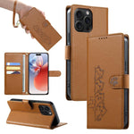 Custodia per telefono in ecopelle con chiusura magnetica e cinturino, con simpatici gattini., For iPhone 16, For iPhone 15 Pro Max, For iPhone 15 Pro, For iPhone 15 Plus