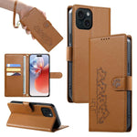 Custodia per telefono in ecopelle con chiusura magnetica e cinturino, con simpatici gattini., For iPhone 15, For iPhone 14 Plus, For iPhone 14 / 13, For iPhone 14 Pro