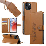 Custodia per telefono in ecopelle con chiusura magnetica e cinturino, con simpatici gattini., For iPhone 15, For iPhone 14 Plus, For iPhone 14 / 13, For iPhone 14 Pro
