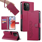 Custodia per telefono in ecopelle con chiusura magnetica e cinturino, con simpatici gattini., For iPhone 15, For iPhone 14 Plus, For iPhone 14 / 13, For iPhone 14 Pro