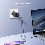 Caricabatterie rapido GaN a doppia interfaccia USB e Type-C da 45 W JOYROOM JR-TG8, EU Plug, UK Plug