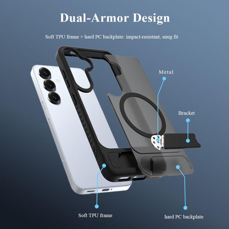 Custodia magnetica per telefono LeReach Le-Chic Series con supporto integrato nascosto., For Galaxy S26+ 5G, For Galaxy S26 Ultra 5G, For Galaxy S26 5G, For Galaxy S25 FE 5G, For Galaxy S25 Edge 5G, For Galaxy S24 5G/S25 5G, For Galaxy S24+ / S25+ 5G  ...
