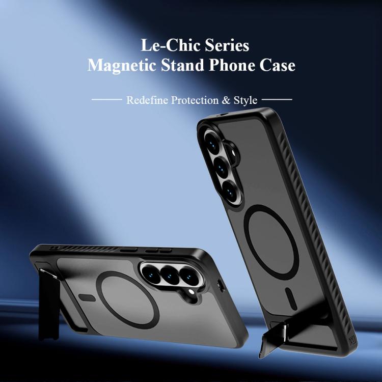 Custodia magnetica per telefono LeReach Le-Chic Series con supporto integrato nascosto., For Galaxy S26+ 5G, For Galaxy S26 Ultra 5G, For Galaxy S26 5G, For Galaxy S25 FE 5G, For Galaxy S25 Edge 5G, For Galaxy S24 5G/S25 5G, For Galaxy S24+ / S25+ 5G  ...