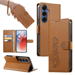 Custodia per telefono in ecopelle con chiusura magnetica e cinturino, con simpatici gattini., For Galaxy S26 5G, For Galaxy S25 FE 5G, For Galaxy S25 Edge 5G, For Galaxy S25 5G / S24 5G