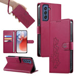 Custodia per telefono in ecopelle con chiusura magnetica e cinturino, con simpatici gattini., For Galaxy S22 Ultra 5G, For Galaxy S22+ 5G, For Galaxy S22 5G, For Galaxy S21 FE 5G