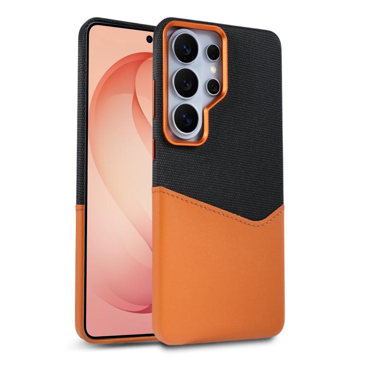 Custodia per telefono magnetica con trama in tessuto, cuciture a vista e scomparto per carte di credito., For Galaxy S26 Ultra 5G, For Galaxy S25 Ultra 5G, For Galaxy S24 Ultra 5G