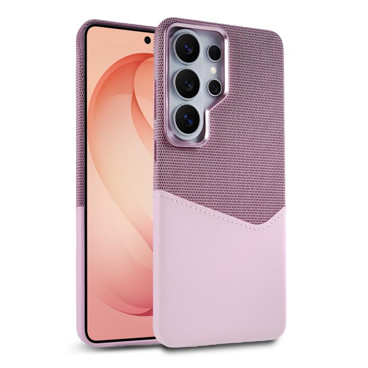 Custodia per telefono magnetica con trama in tessuto, cuciture a vista e scomparto per carte di credito., For Galaxy S26 Ultra 5G, For Galaxy S25 Ultra 5G, For Galaxy S24 Ultra 5G