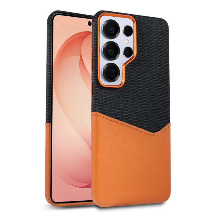 Custodia per telefono magnetica con trama in tessuto, cuciture a vista e scomparto per carte di credito., For Galaxy S26 Ultra 5G, For Galaxy S25 Ultra 5G, For Galaxy S24 Ultra 5G