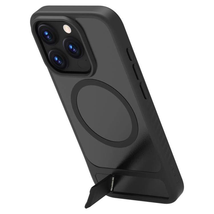 Custodia magnetica per telefono LeReach Le-Chic Series con supporto integrato nascosto., For iPhone 15 Pro