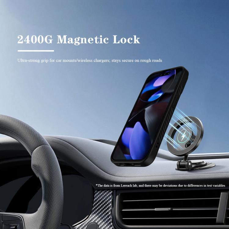 Custodia magnetica per telefono LeReach Le-Chic Series con supporto integrato nascosto., For iPhone 15 Pro
