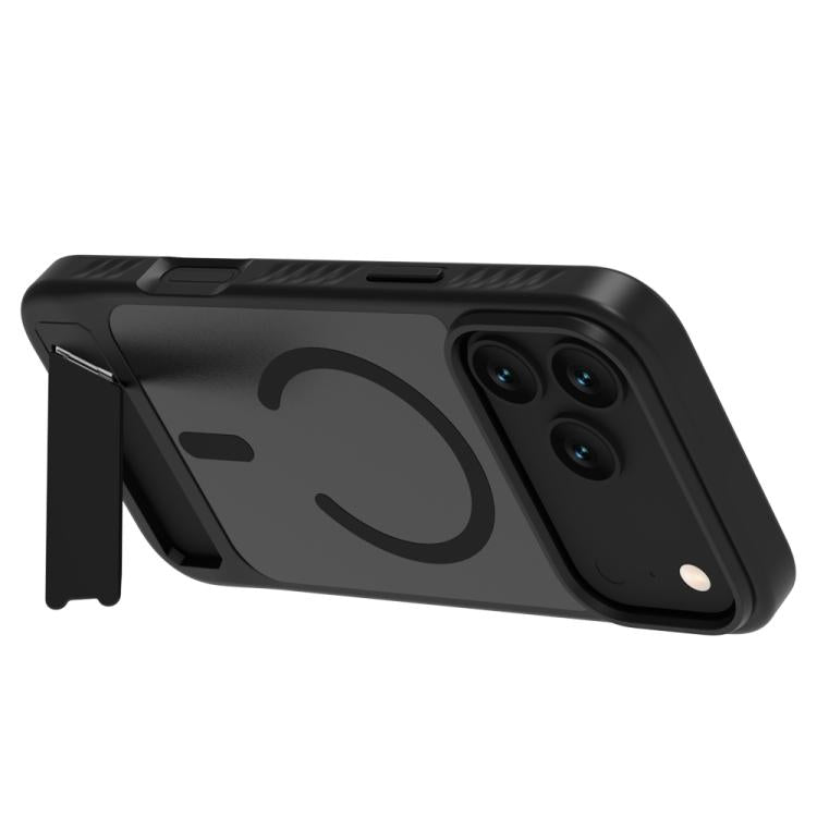 Custodia per telefono magnetica a forma di C con supporto nascosto LeReach Le-Chic Series, For iPhone 17 Pro Max