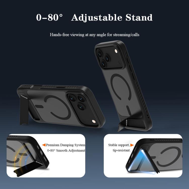 Custodia per telefono magnetica a forma di C con supporto nascosto LeReach Le-Chic Series, For iPhone 17 Pro Max