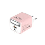 Caricabatterie rapido a doppia porta Type-C e USB da 65 W Sugar Cube con cavo retrattile Type-C., EU Plug, US Plug, UK Plug