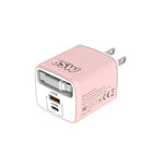 Caricabatterie rapido a doppia porta Type-C e USB da 65 W Sugar Cube con cavo retrattile Type-C., EU Plug, US Plug, UK Plug