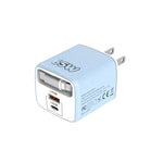 Caricabatterie rapido a doppia porta Type-C e USB da 65 W Sugar Cube con cavo retrattile Type-C., EU Plug, US Plug, UK Plug