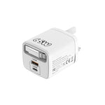 Caricabatterie rapido a doppia porta Type-C e USB da 65 W Sugar Cube con cavo retrattile Type-C., EU Plug, US Plug, UK Plug
