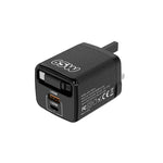 Caricabatterie rapido a doppia porta Type-C e USB da 65 W Sugar Cube con cavo retrattile Type-C., EU Plug, US Plug, UK Plug
