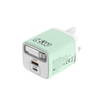 Caricabatterie rapido a doppia porta Type-C e USB da 65 W Sugar Cube con cavo retrattile Type-C., EU Plug, US Plug, UK Plug