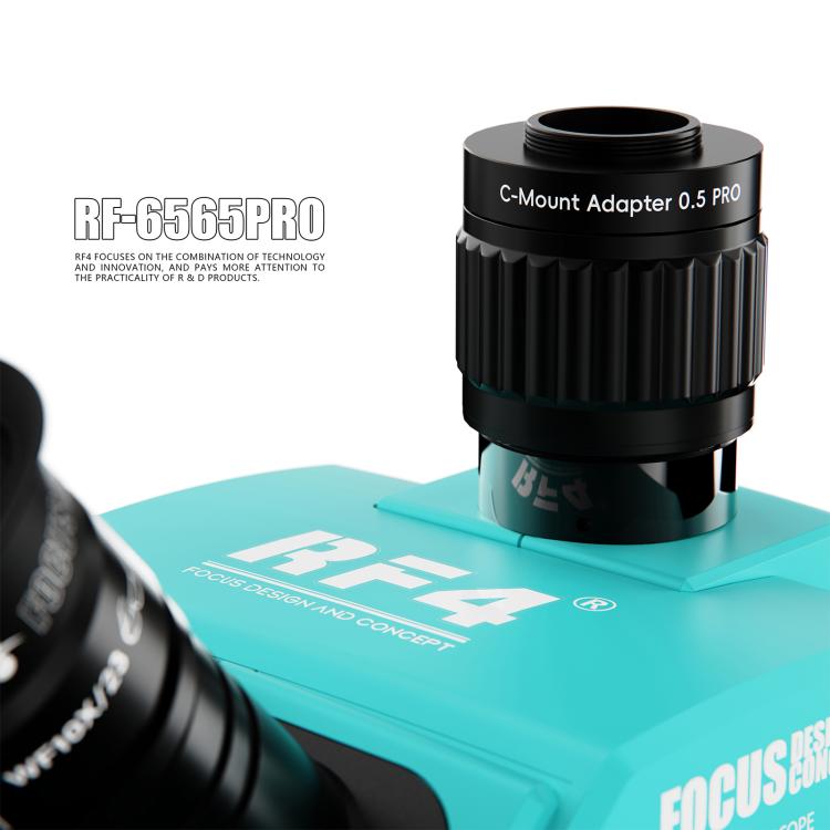 Microscopio stereoscopico trinoculare RF4 RF-6565Pro con zoom sincrono 6,5-65X e base in lega di alluminio., RF-6565Pro