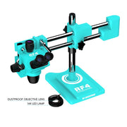 Microscopio stereoscopico trinoculare RF4 RF-6565Pro3 con zoom sincrono 6,5-65X e stativo a doppio braccio., RF-6565Pro3